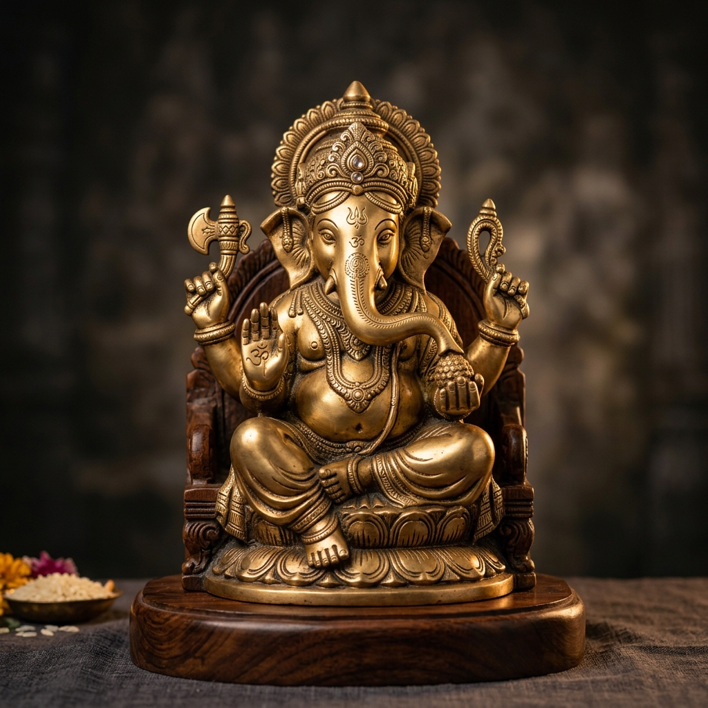 Brass Vighnaharta Ganesha